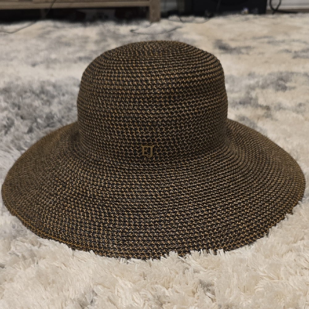 Eric Javits Brown Wide-Brimmed Sun Hat